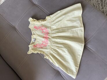 клетчатая рубашка: Детский топ, рубашка, цвет - Желтый, Б/у