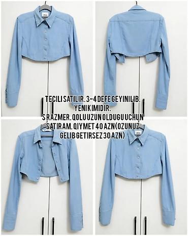 индивидуалки баку: ZARA Cropped Denim Köynək – Light Blue. Tiktpk @brandsecondhand_baku — 1