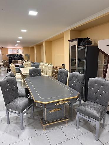 mdf panel: Zövqlü dizayna malik qonaq otağı/yemək otağı masa-stul dəsti. Dəstə 1 — 3
