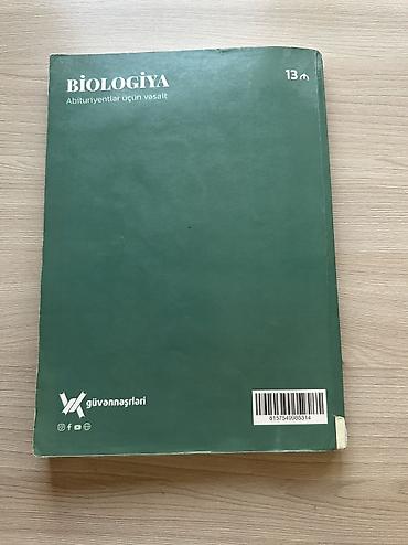 Книги и журналы: Biologiya güvən abituriyentlər üçün vəsait/dərslik
Qiymət: 6 Azn — 2