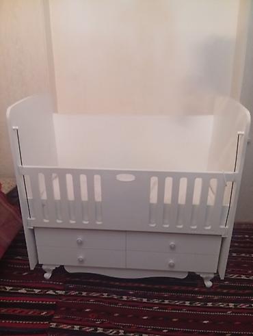 tula: Ağ rəngli uşaq beşiyi - Material: MDF/taxta kombinasiyası, ağ boya - — 3