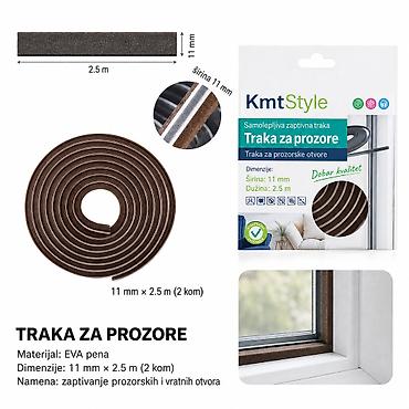 KMT Style samolepljiva zaptivna traka za prozore – 5 m (5 m), braon
