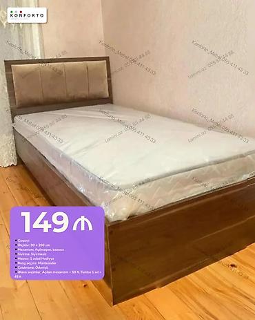 Tək nəfərlik çarpayı - Ölçü: 90 × 200 sm - Mexanizm: açılmayan