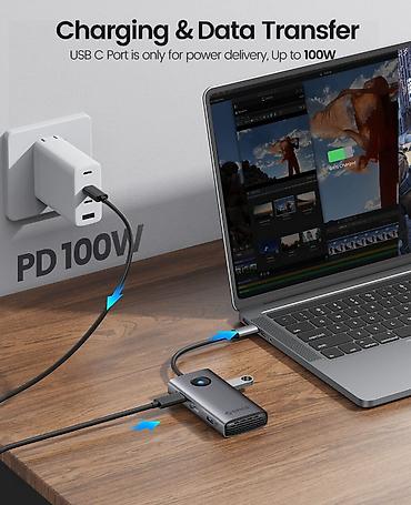 type c adapter: 🔌 ORICO PW11-6P 6-in-1 USB-C Hub – Hər zaman, hər yerdə funksionallıq! — 2