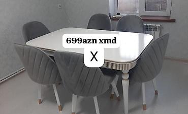yonma: Mətbəx/yemək otağı üçün masa və 6 stul dəsti. Xüsusiyyətlər: - Masa — 1