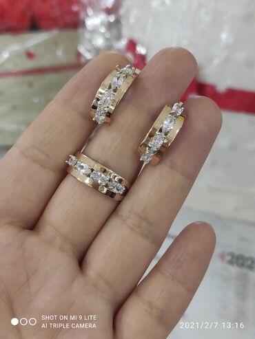 бриллиантовый набор цена: Очень красивый Набор Серебро +золото 925 пробы Камни фианиты Размеры