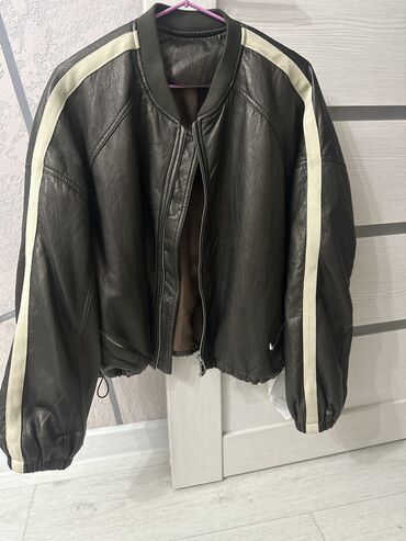 дорогие пуховики женские: Кожаная куртка, Оверсайз, L
