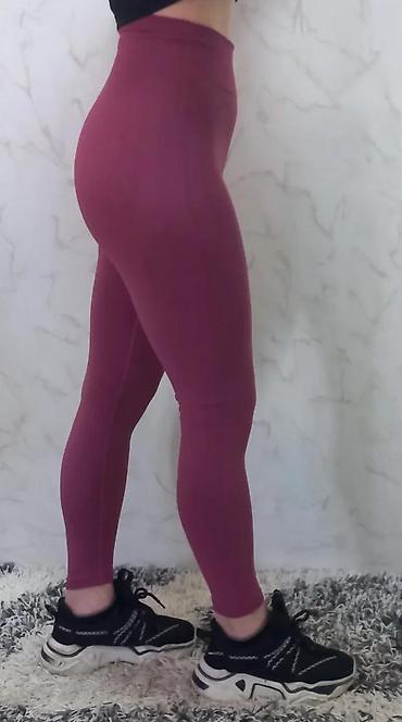 Helanke, biciklistički šortsevi: Ženske sportske helanke – visoki struk, bešavne - Boja: ciklama/roze — 5