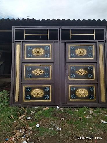 ev qapıları və darvazalar: Məhsul təsviri: - İkiqat açılan metal darvaza modelləri - Üst hissədə — 4