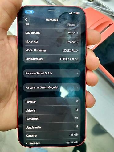 IPhone 12, 128 GB, Qırmızı