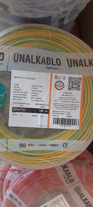 Elektrik kabelləri: Kabel 1x4 və 1 x2.5 orginal QR-kodla ÜNALKABLO elektrik kabelləri – — 6