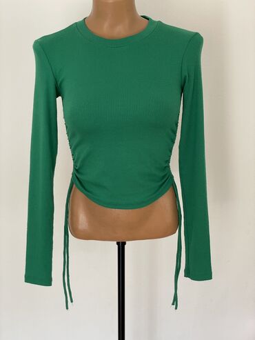 crop top majice: S (EU 36), Cotton, color - Green