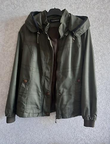 deri kurtka: Xanımlar üçün hərbi rəng gödəkçə. 40, 42 razmerlərə gedir. (L, XL) — 1