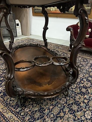 qedimi skaf: Antik üslubda ikimərtəbəli servis/çay arabası - Material: tünd — 5
