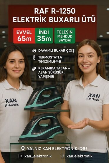 Ütülər və buxarlayıcılar: Buxarlı ütü, Raf, Kredit yoxdur, Ünvandan götürmə
