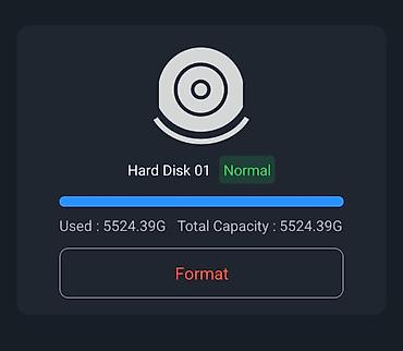 6TB hdd.Hal hazırda işləkdi.Heç bir problemi yoxdu. Kamera apatının
