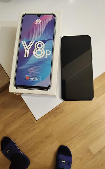 huawei 4g: Huawei Y8p, 128 GB, rəng - Mavi, Barmaq izi — 4