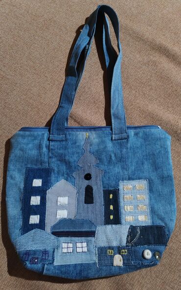 Torbe: Torba za rame, Handmade, Materijal: Platno — 26