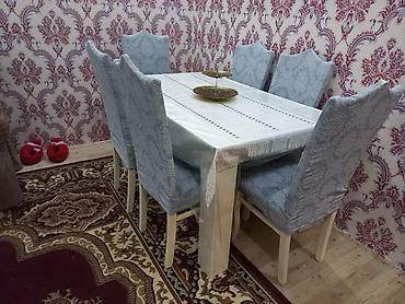 ucuz stollar: 6 nəfərlik yemək otağı dəsti - Tərkibi: 1 ədəd düzbucaqlı masa + 6 — 3