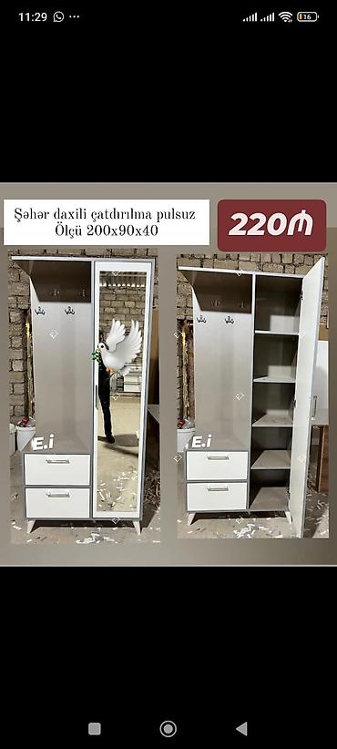 Yeni, 1 qapı, Güzgülü, Boz, Açılan, Düz dolab lalafo.az -da Yeni, 1 qapı, Güzgülü, Boz, Açılan, Düz dolab