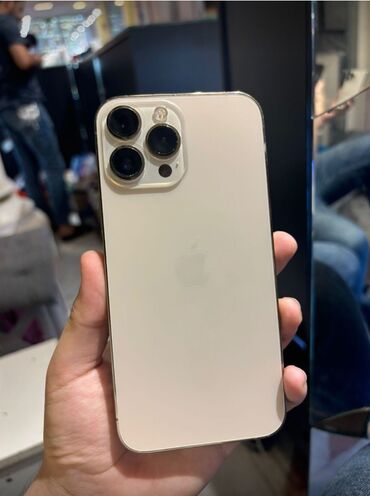 iphone 13 pro max ekrani: IPhone 13 Pro Max, 256 GB, Qızılı, Zəmanət, Barmaq izi, Simsiz şarj