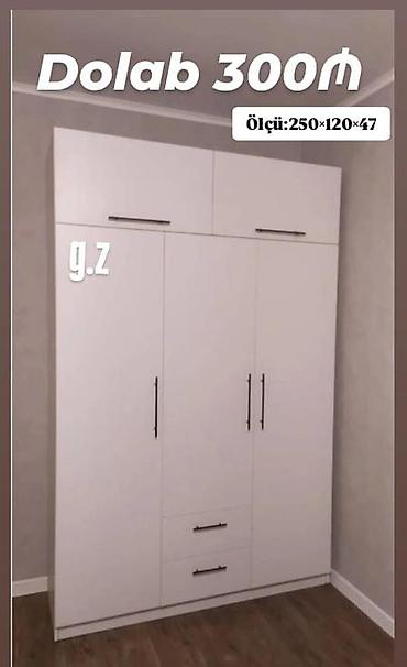 Ağ rəngli çoxfunksiyalı geyim dolabı - Ölçü: 250 × 120 × 47 sm -