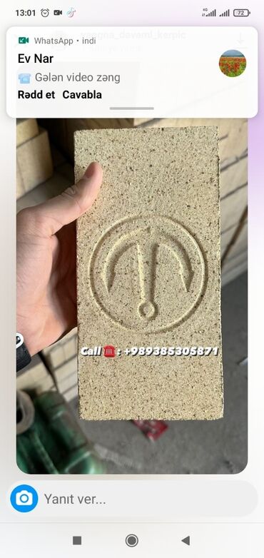 Kərpiclər: Oda davamlı kərpic . içi dəlikli kərpiclər. iran gips barez. penaplas — 11