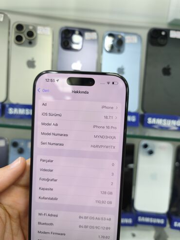 Apple iPhone: IPhone 16 Pro, Qara, Simsiz şarj — 9