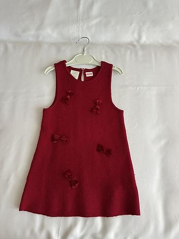 Qız uşağı üçün qırmızı rəngli don. Zara markası, 1 dəfə geyinilib