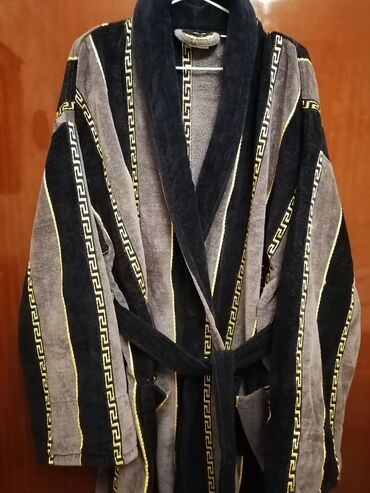 купить банный халат: Халат, Махра, Турция, В полоску, 3XL (EU 46)