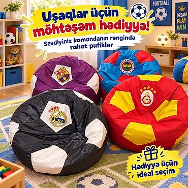 Pufiklər: Yeni, Pufik-kreslo, Parça, Kredit yoxdur, Şəhərdaxili pulsuz çatdırılma — 4