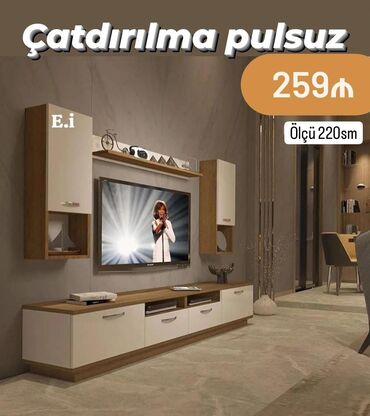 ремонт тв: *TV stend / TV Altı 259Azn💥* ✔️Rəng seçimi var Ölçü 220x35 ✔️ *Şəhər