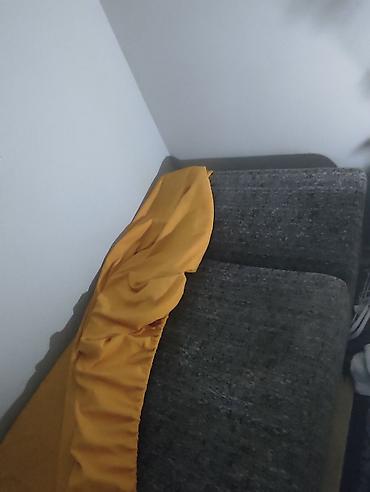 Sofe i kaučevi: Sofa/kauč s valjkastim naslonom – sivi melirani štof,Naslon se podiže — 8