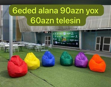 Bağ, çöl oturacaqları: Pufik kreslo 2xl orta olcu 90azn 2xl iri olcu 120azn Kampaniya 6eded