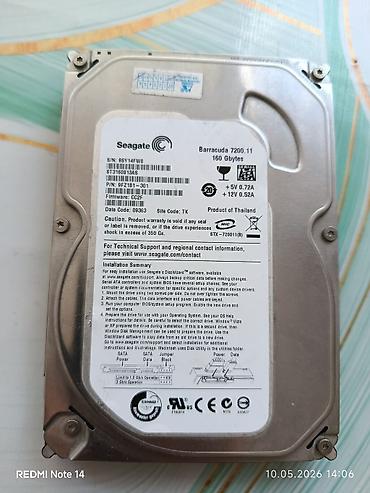 hdd disk 500gb: Seagate Barracuda 7200.11 sərt disk - Tutum: 160 GB - Model — 1