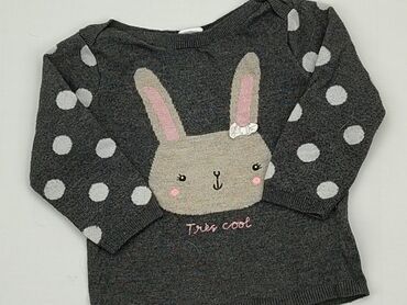 ciepły sweterek dla dziewczynki: Sweter, H&M, 9-12 m, stan - Dobry