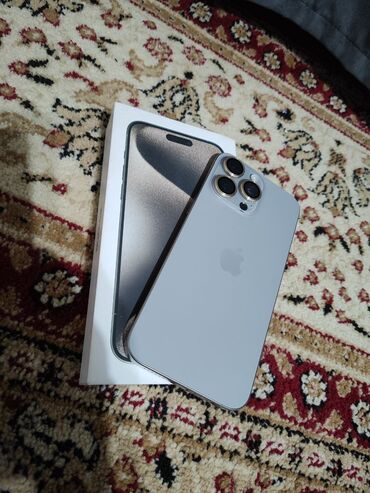 iphone 11 каропка: IPhone 15 Pro Max, Колдонулган, 256 ГБ, Күмүш, Каптама, Куту, 100 %