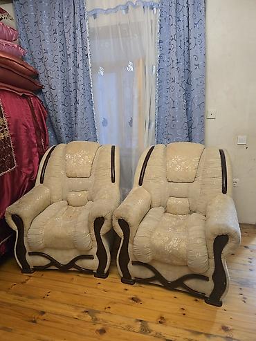 kreslo gence: İşlənmiş, Divan, 2 kreslo, Bazasız, Açılan — 3