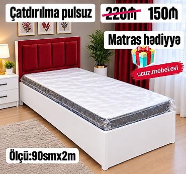 Tək nəfərlik çarpayı – ölçü: 90 sm x 2 m - Ağıllı və minimal dizaynlı