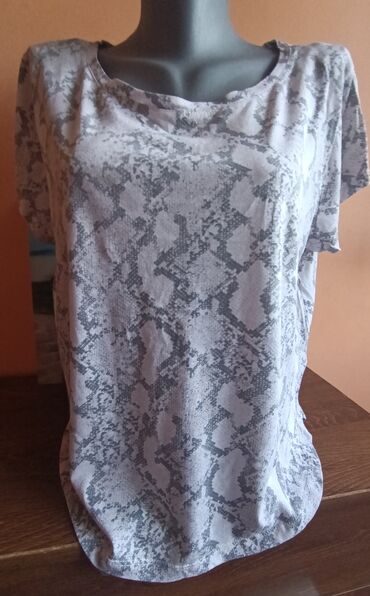 hm bluzica providna kratkog rukava rasteglj: H&M, L (EU 40), Cotton, color - Grey