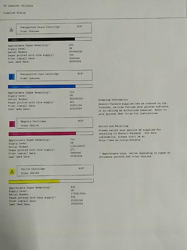 wifi kamera: HP printer color CP1025nw Rengli Printer Usb wifi Katricler doludur — 4