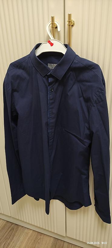 Мужская рубашка, M, Zara, Новый, цвет - Синий