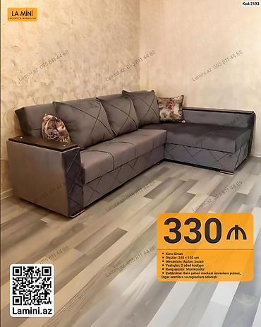 Ev üçün mebel: Künc divan – La Mini (Kod: 2193) - Ölçülər: 240 × 150 sm - Mexanizm — 1