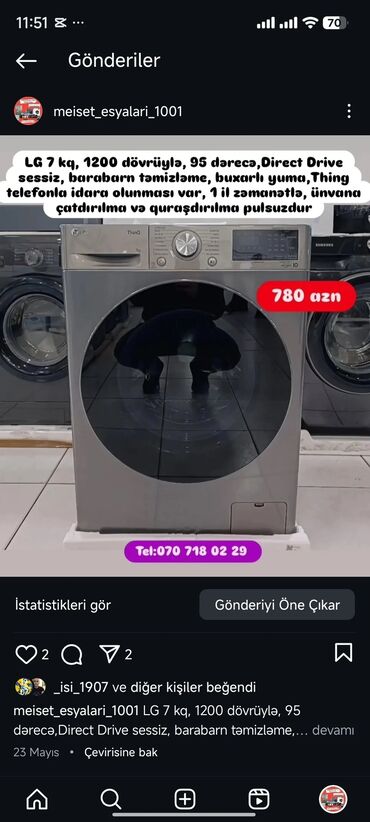 Paltaryuyan maşınlar: Paltaryuyan Anbardan satiş.Qimətlər aşagida qeyd olunub.Ünvana — 126