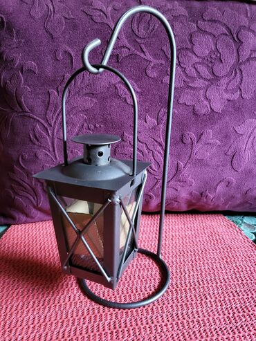 Ostali kućni dekor: Svecnjak nov fenjer. metal,staklo. Nemacki. Stalak — 5