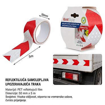 KMT Reflektujuća traka za upozorenje sa strelicama crveno-bela 2708526