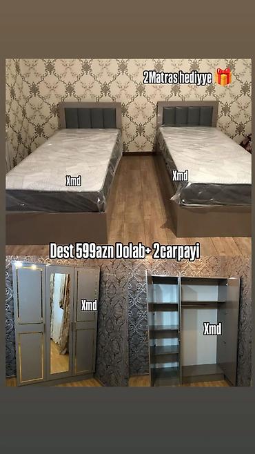 usag ucun: Uşaq/yataq otağı dəsti Tərkib: - 2 ədəd tək çarpayı (yumşaq başlıq — 1