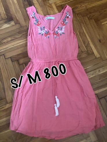 haljine za starije žene: M (EU 38), bоја - Roze, Drugi stil, Kratkih rukava