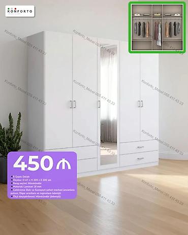 5 qapılı paltar dolabı - Qiymət: 450 ₼ - Ölçü: Dərinlik 47 ×