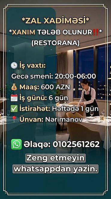 coban axtarilir: Xadimə tələb olunur, 18-29 yaş — 1